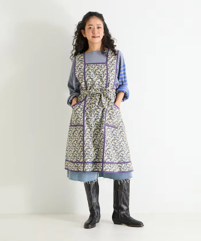 Floral Pattern Apron Style Dress