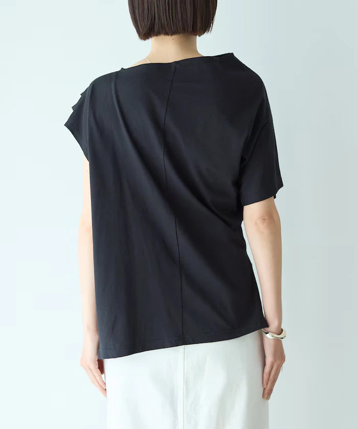 Organic Cotton Asymmetrical Draped Top