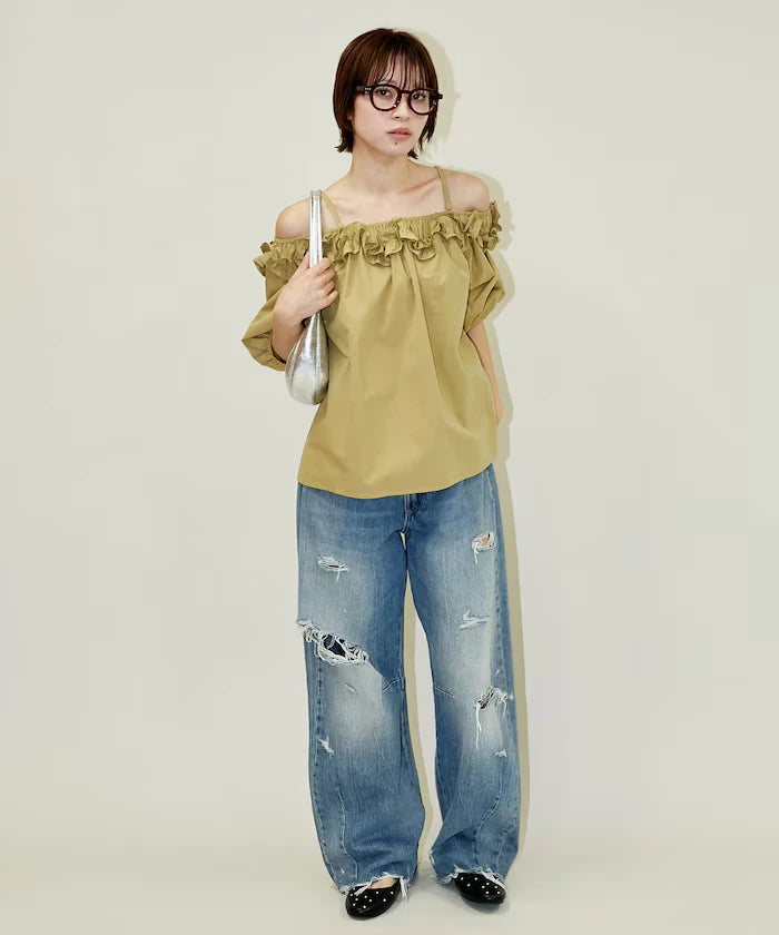 Frill Off-Shoulder Blouse Limited Edition