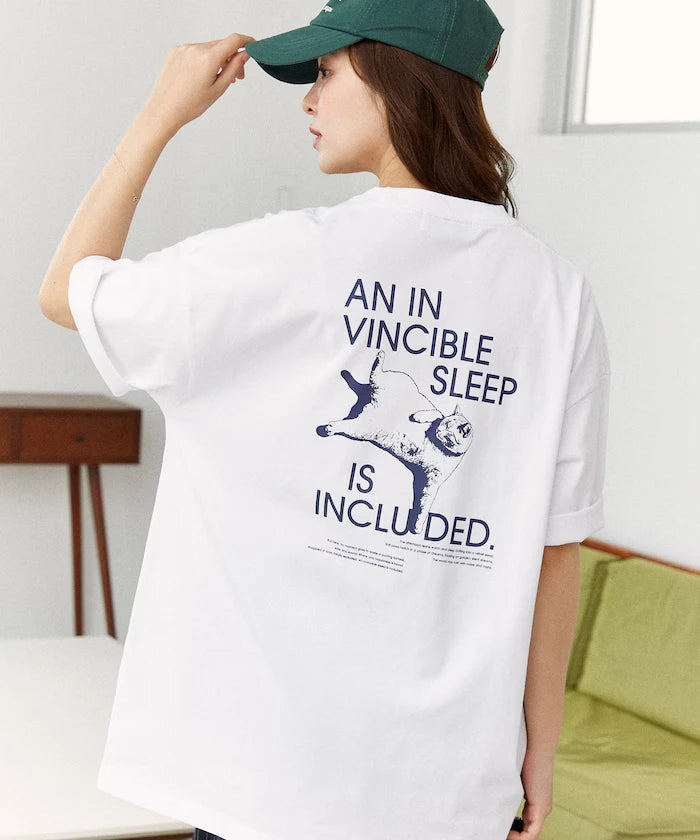 VINCIBLE SLEEP Cat Print T-Shirt Limited Edition