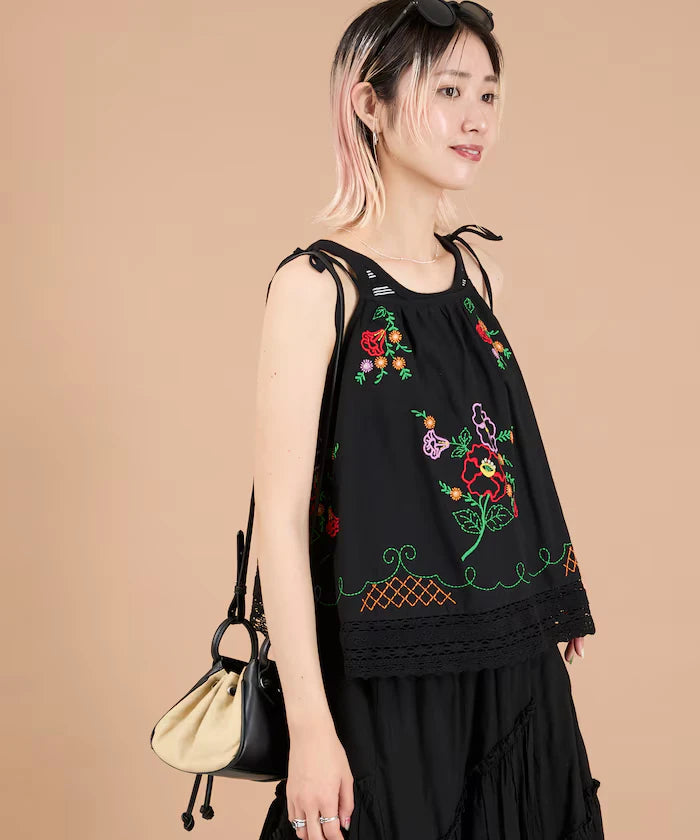 India Shoulder Ribbon Embroidered Remake Style Camisole