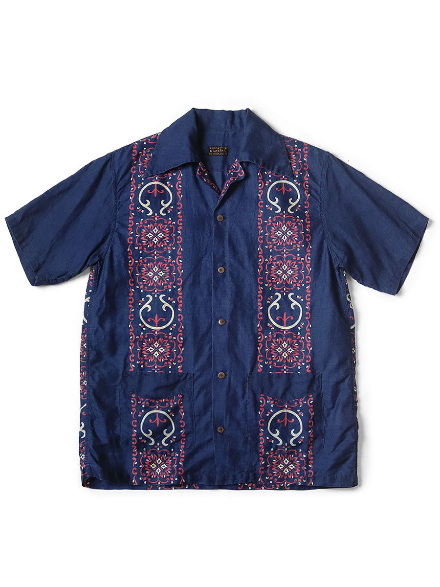 French Cross Linen Havana Banana Pattern Rangleka...