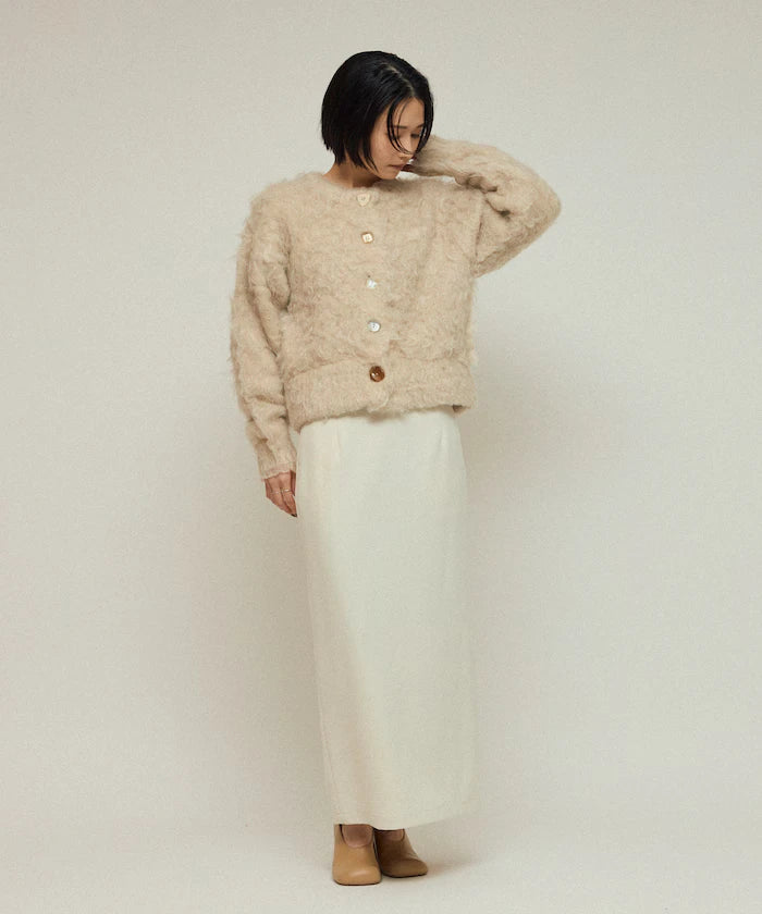 Variation Button Shaggy Knit Cardigan