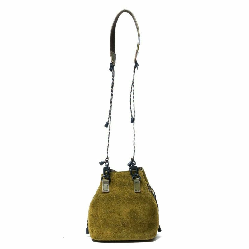 WATER PROOF SUEDE MINI DROW STRING SHOULDER/KHAKI