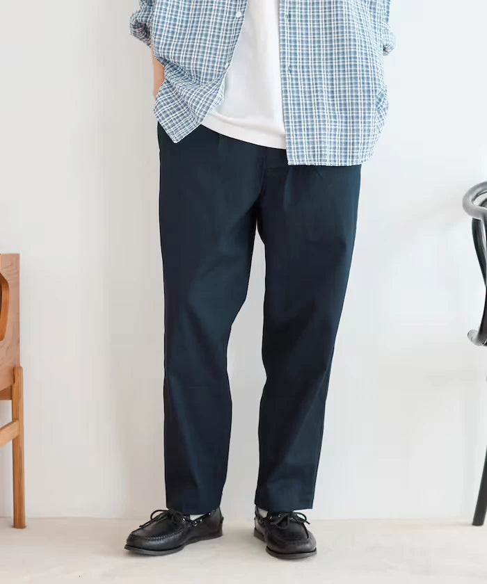 Wide Silhouette Drawstring Chino Pants / Tapered Silhouette Easy Chino Pants