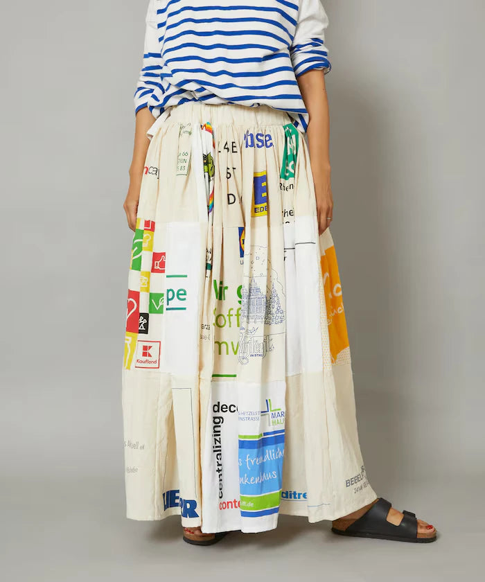 Vintage European Eco Bag Remake Skirt
