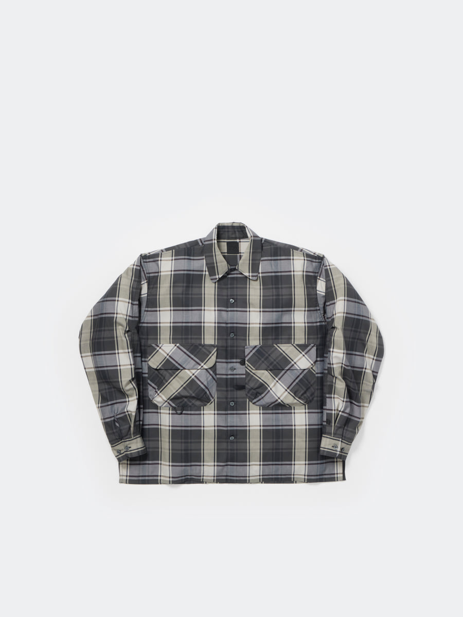W's TECH SPORTS OPEN COLLAR SHIRT L/S BIG TARTAN