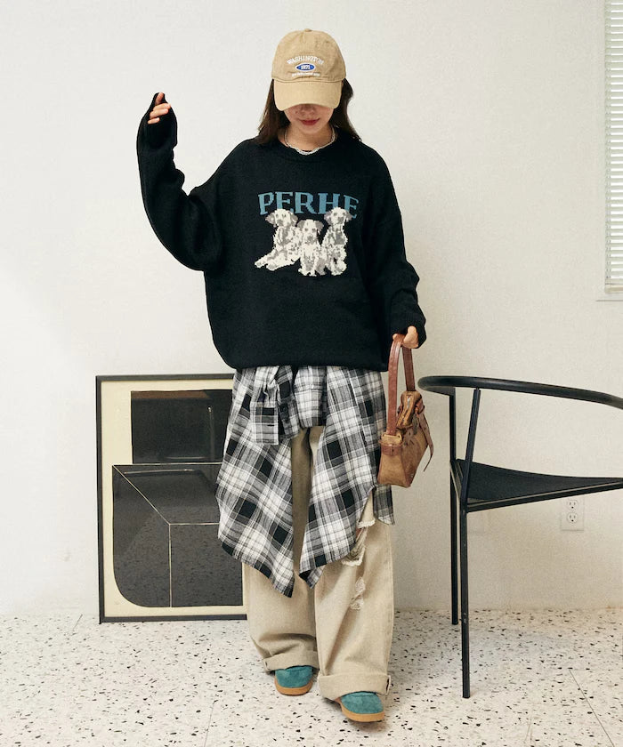 Dalmatian Dog Design Jacquard Knit Limited Edition
