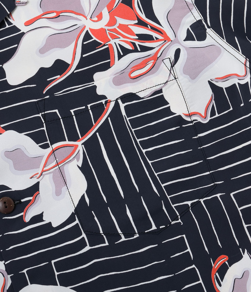 Rayon Hawaiian Shirt White Ginger
