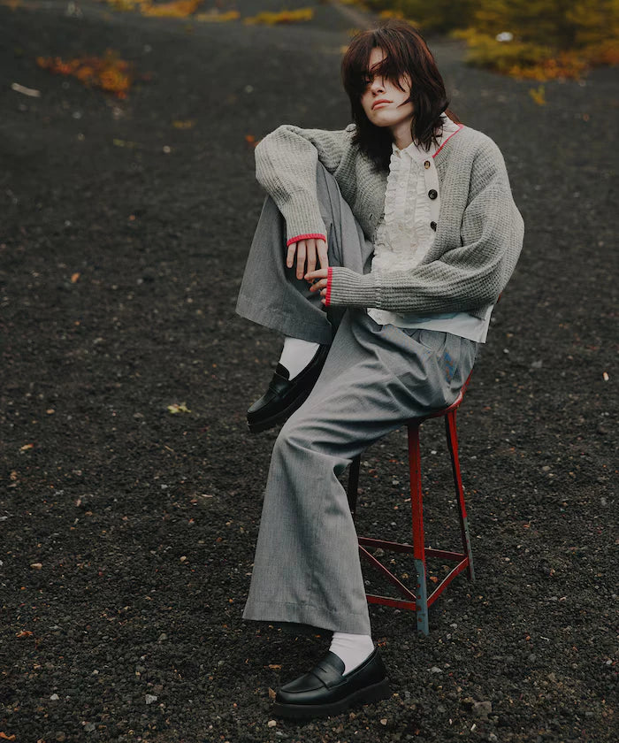 Short Length Color-block Knit Cardigan
