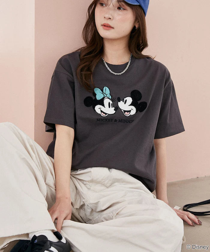 Mickey Mouse & Minnie Mouse/Mickey Mouse & Minnie Mouse/Sagara Embroidery T-Shirt Limited Edition