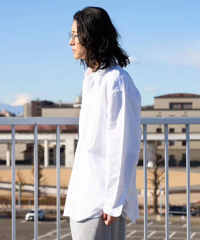 Oversized Classic Regular Collar Chambray Shirt Long Sleeve