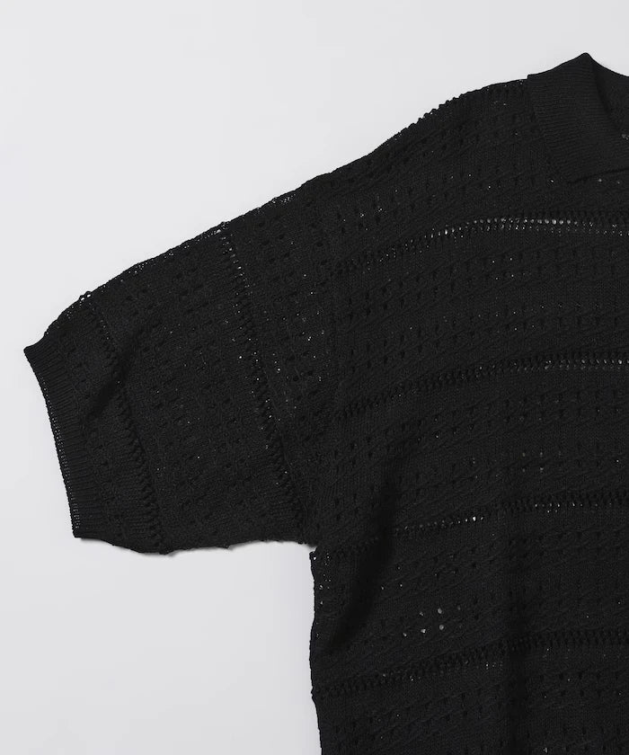 Big Silhouette Short Sleeve Knit Polo Shirt