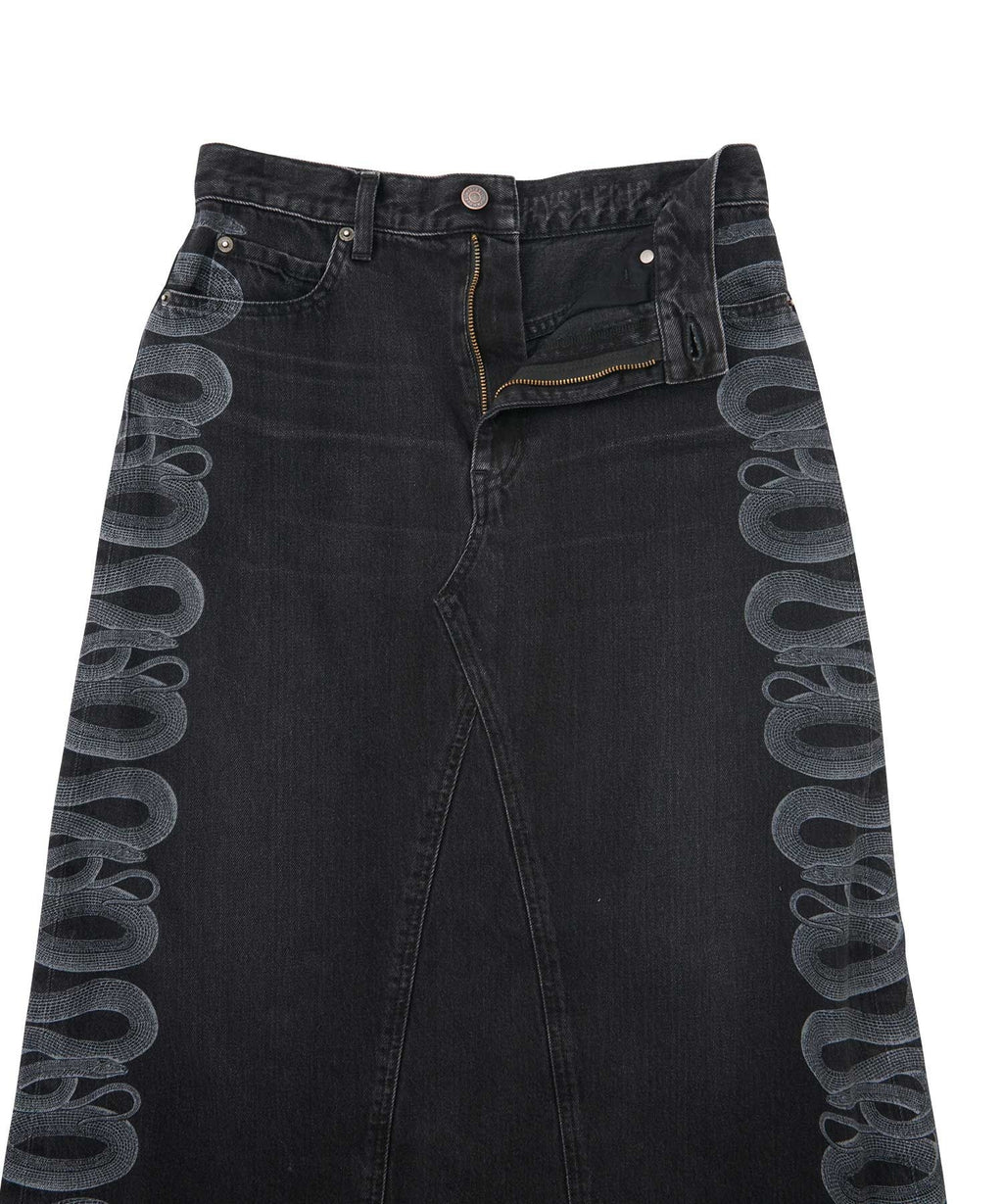 Snake Loop Remake Denim Skirt