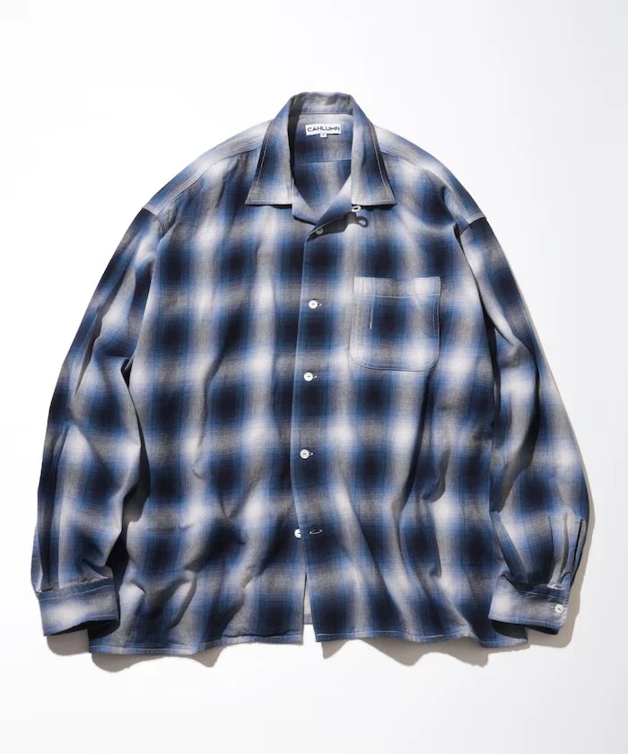 Magazine Pocket Open Collar Shirt(Ombre)