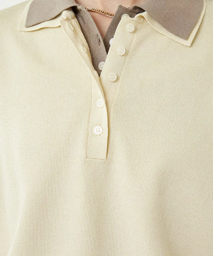 Color Scheme 2-Panel Collar Short Sleeve Knit Polo Shirt Limited Edition
