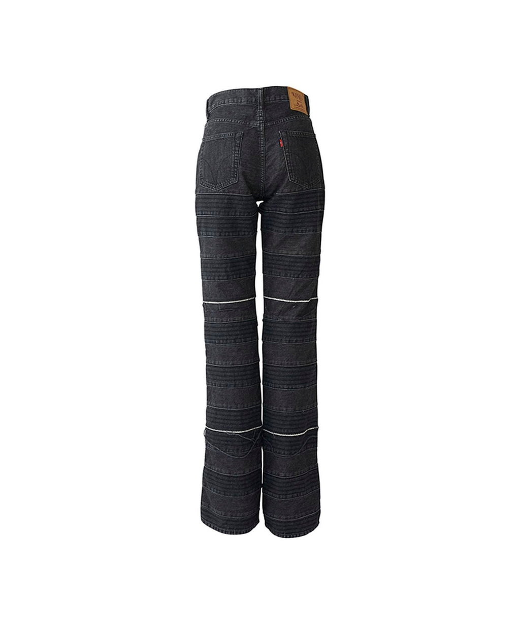 Scratch Flare Denim Pants