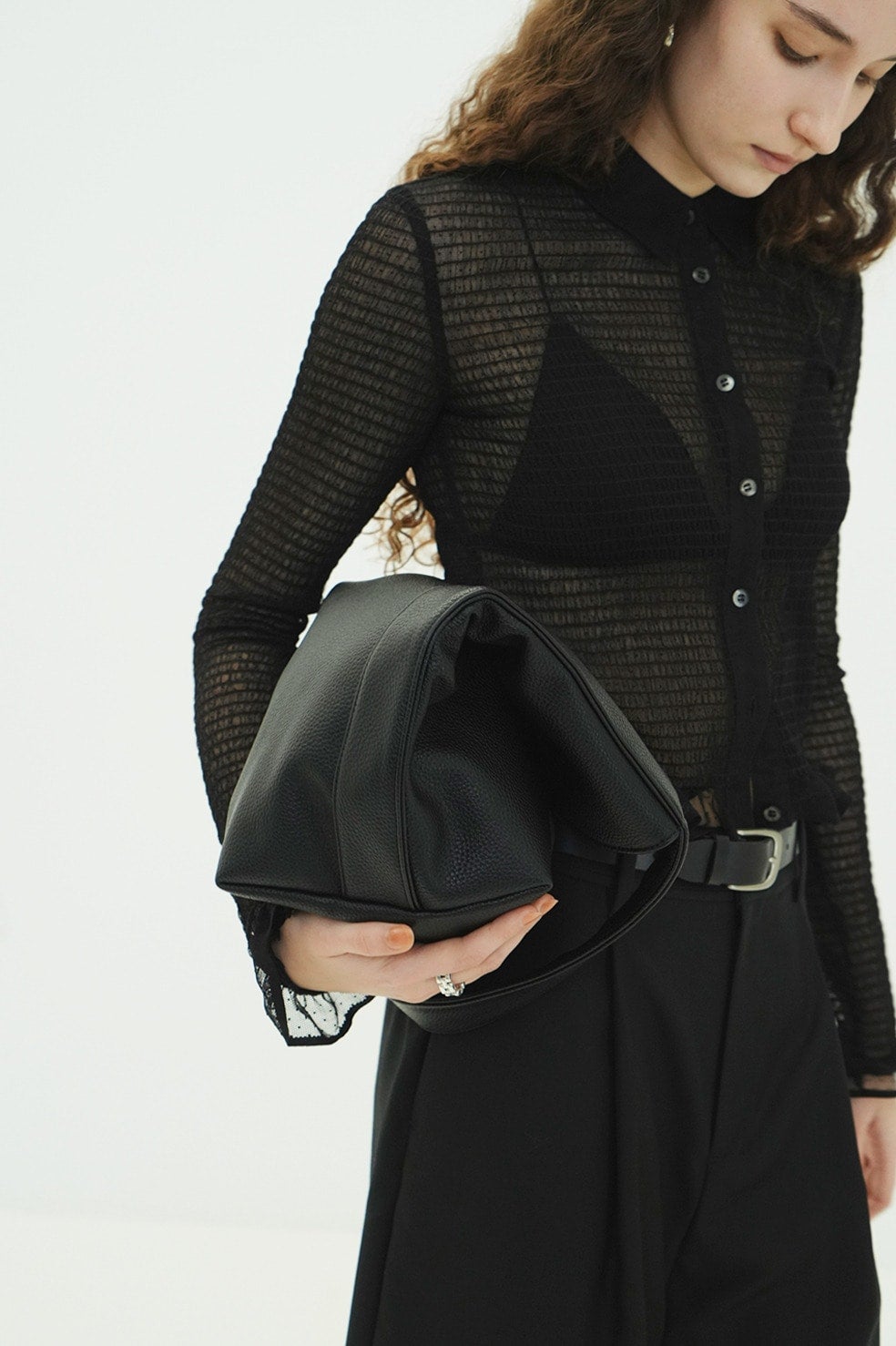 FAKE LEATHER LARGE TOTE BAG