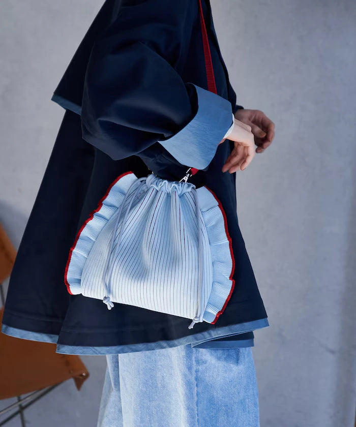 Multiway Color Knit Frill Shoulder Bag