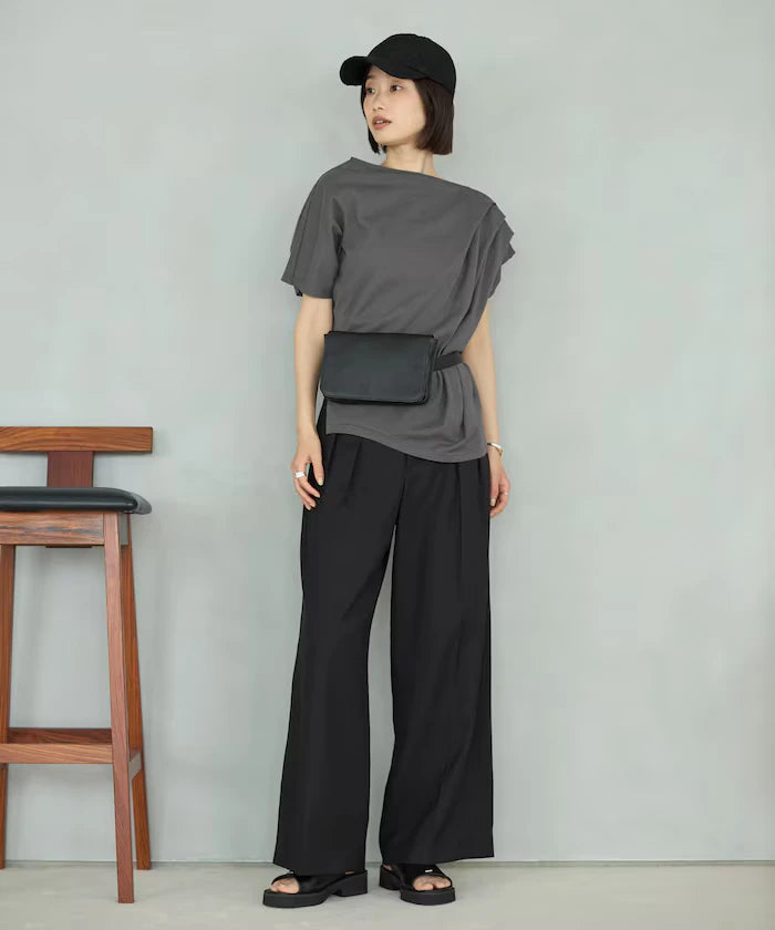 Organic Cotton Asymmetrical Draped Top