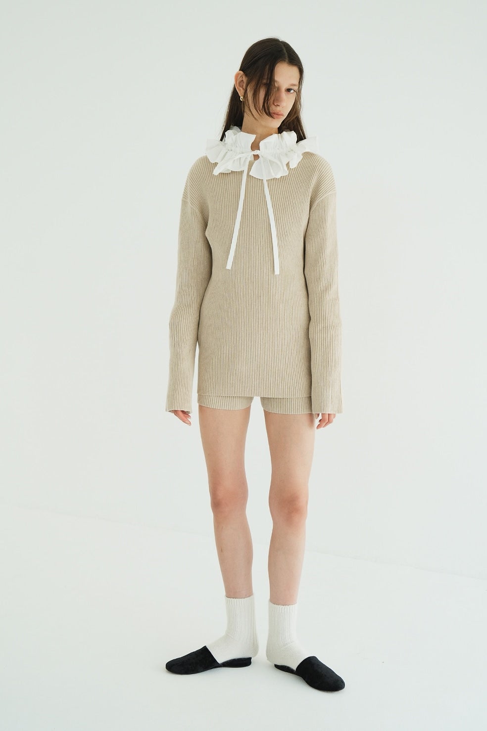 W FACE KNIT MINI ONEPIECE