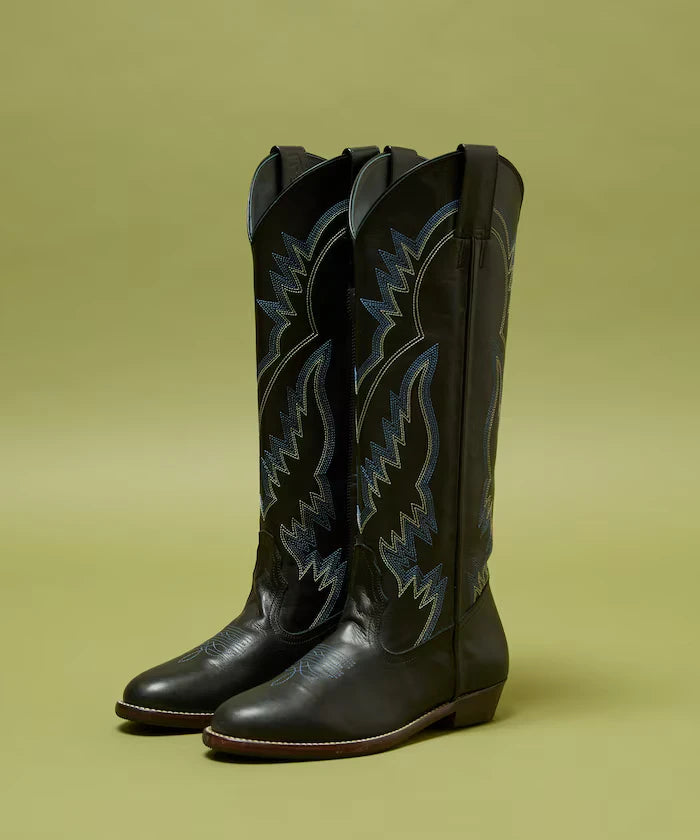 Long western boots/real leather long western boots