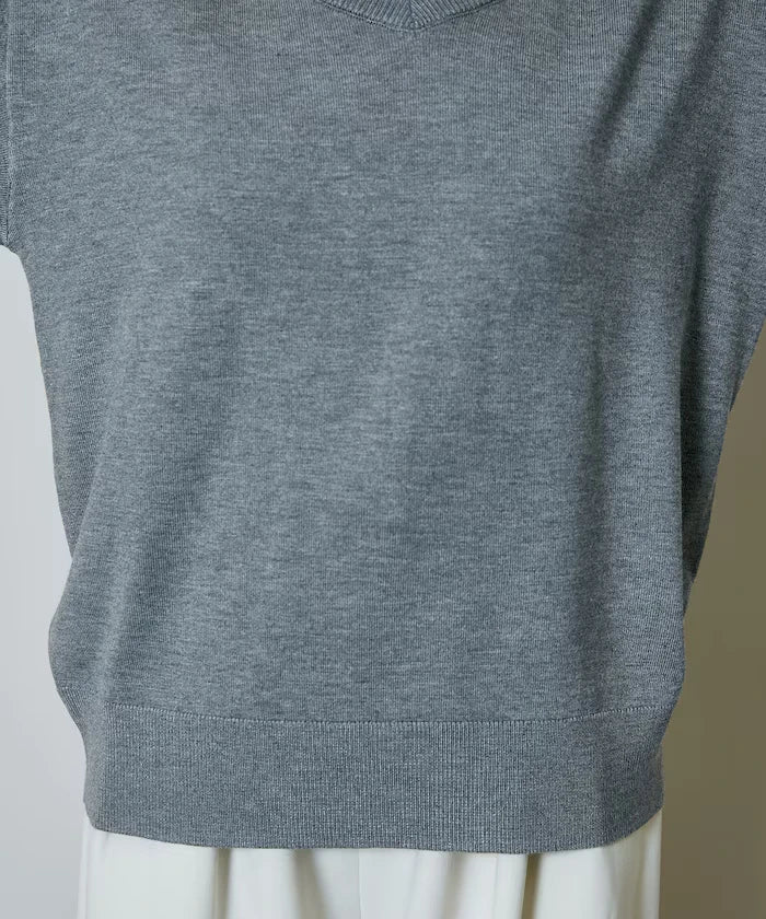 Shirt Frill V-Neck Half Sleeve Summer Knit Limited Edition