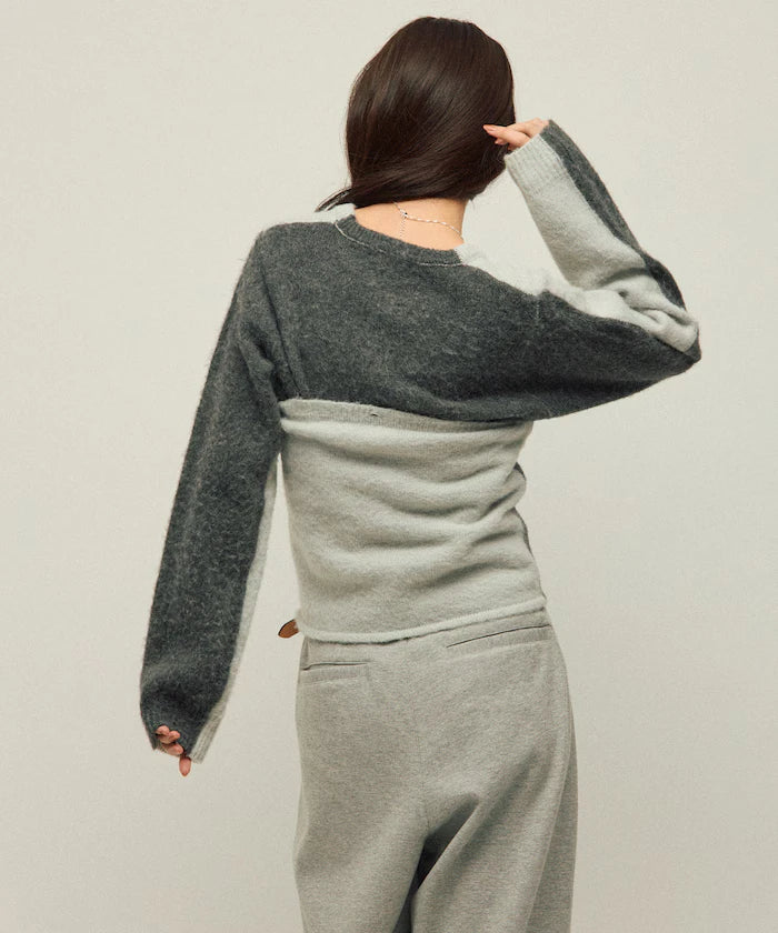 Alpaca Blend Bicolor Knit Vest