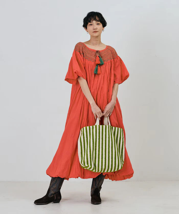India Colored Smocked Balloon Dress