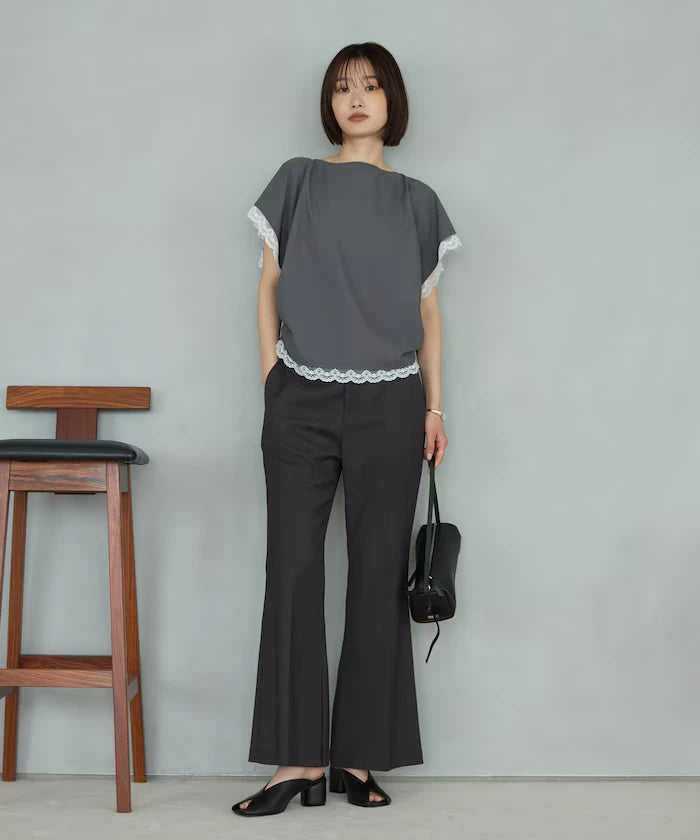 Handkerchief Sleeve Shirring Blouse