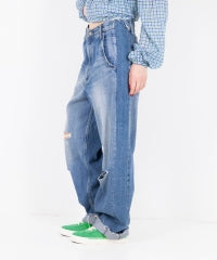Resize Denim Straight Pants