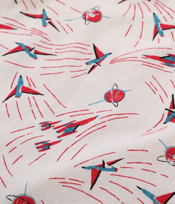 DOBBY COTTON OPEN SHIRT “SPACE SHIP