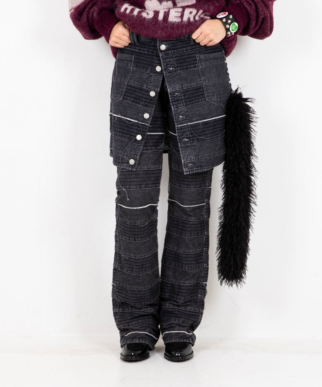 Scratch Flare Denim Pants
