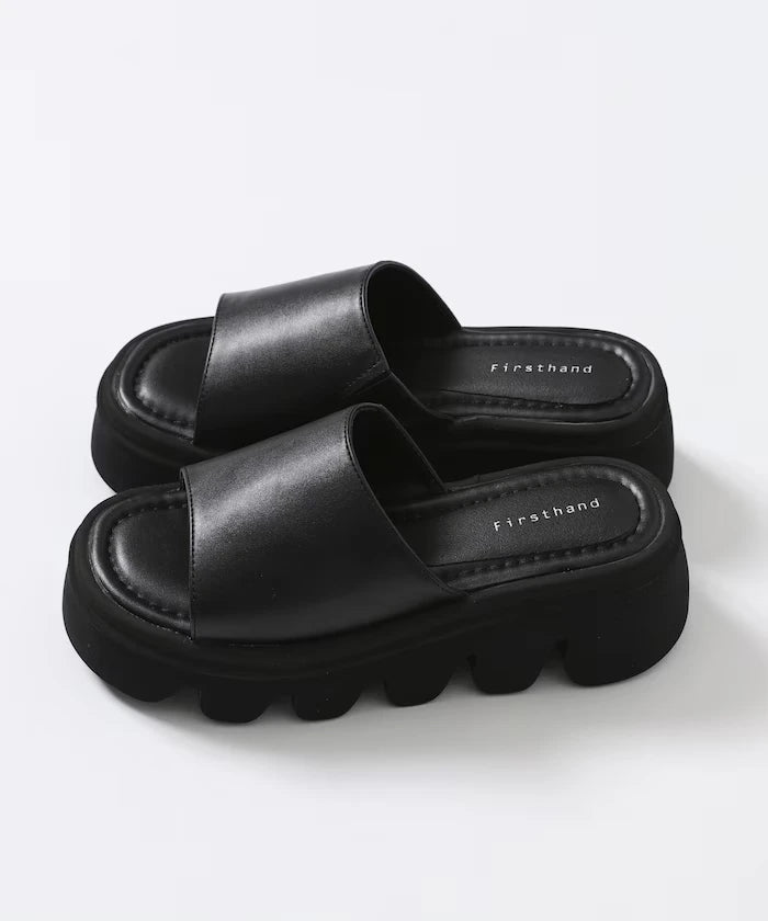 Volume Curved Sole Leatherette Covered Sandal