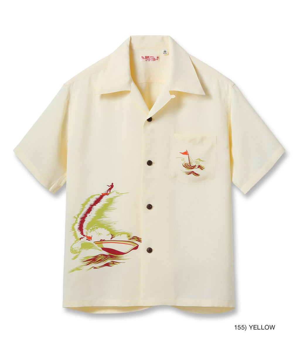 Rayon Hawaiian Shirt "Water Skiing"