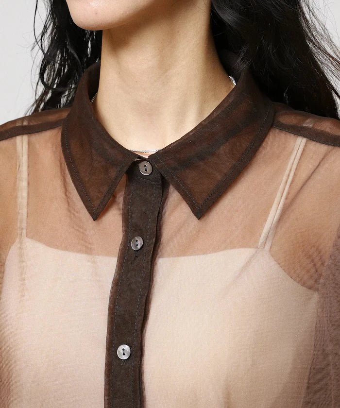 Tulle Layered Bicolor Shirt [Limited Edition]