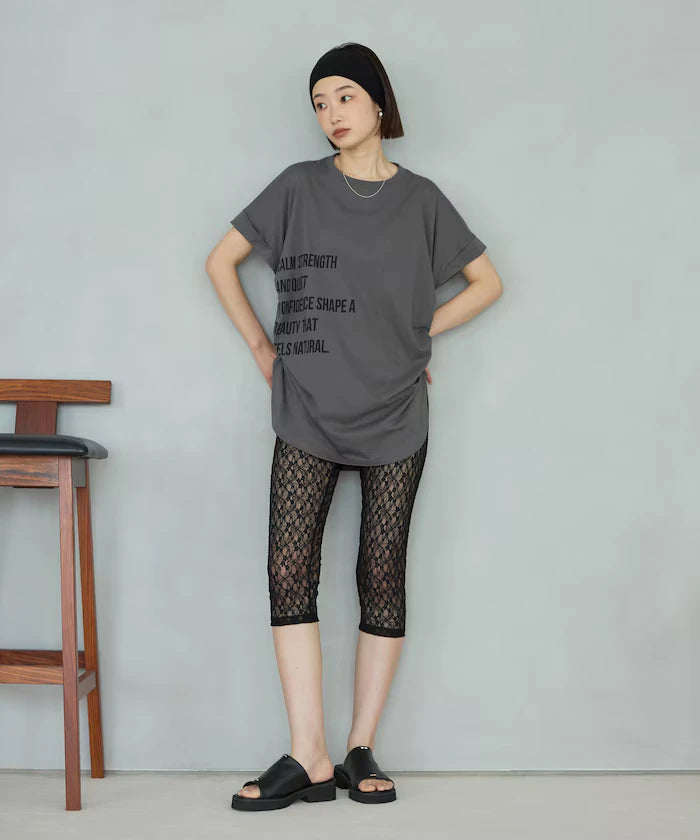 Organic Cotton Shirring Logo T-Shirt