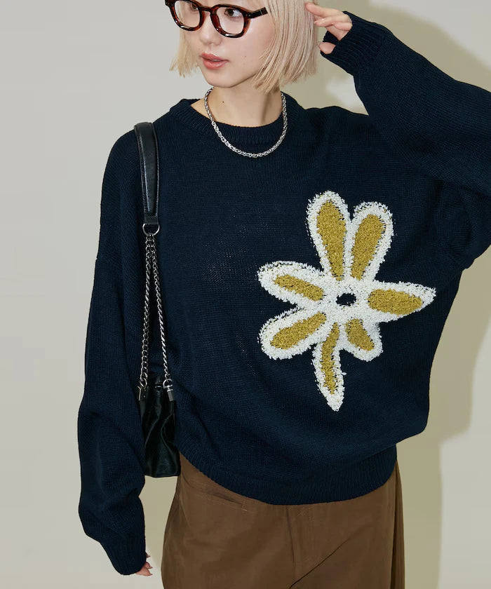 Boucle Flower Pullover Knit [Limited Edition]