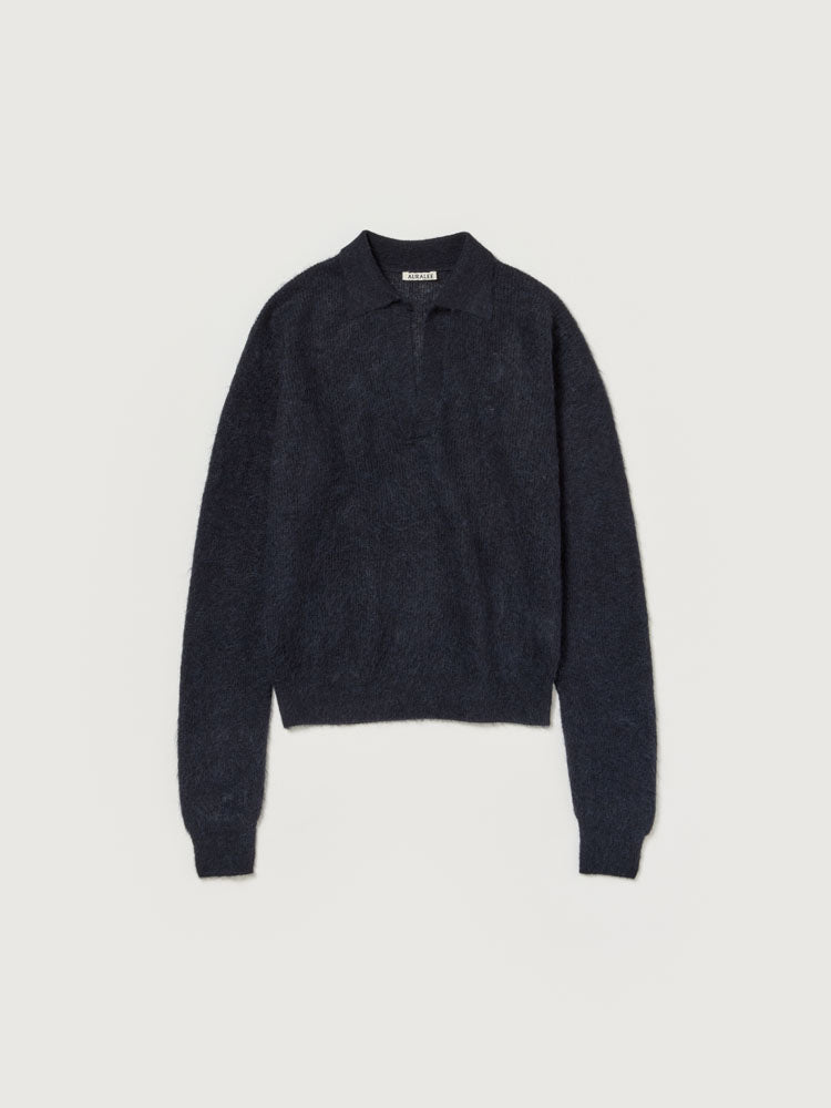 BABY SURI ALPACA SHEER KNIT SKIPPER POLO