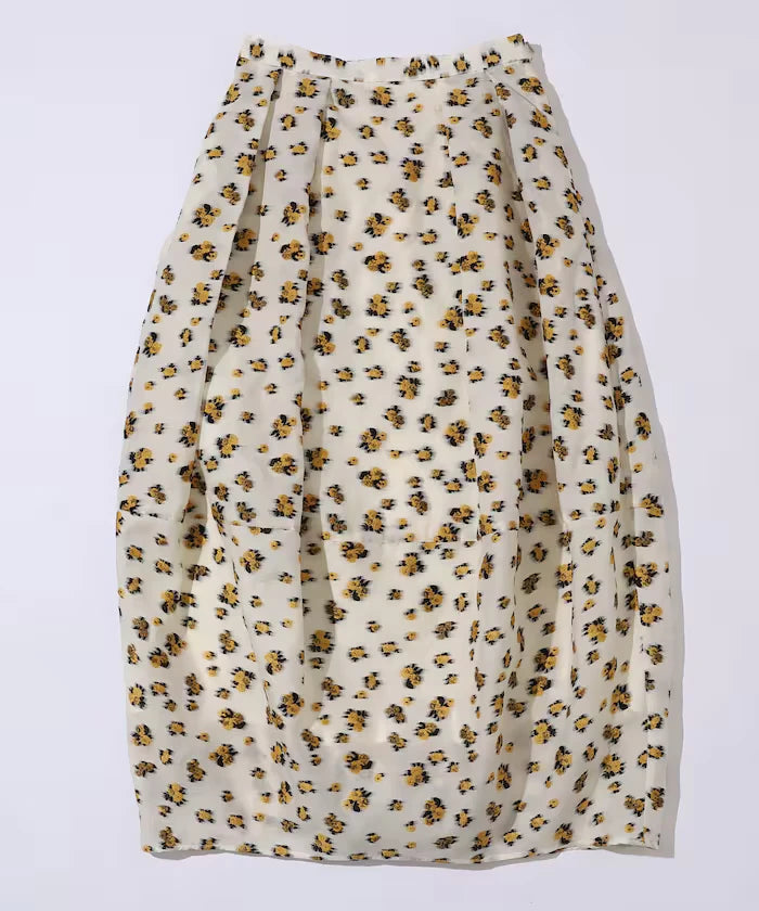 Flower Sheer Jacquard Cocoon Skirt