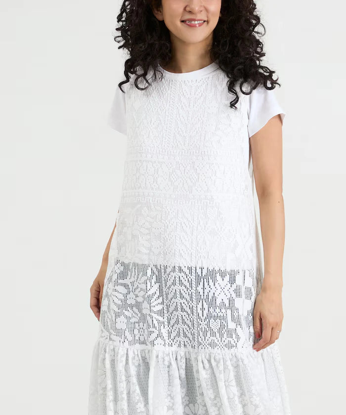 2WAY Lace Tiered Sleeveless Dress