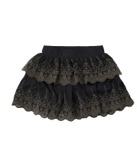 SKULL LACE Scalloped Embroidery Skirt