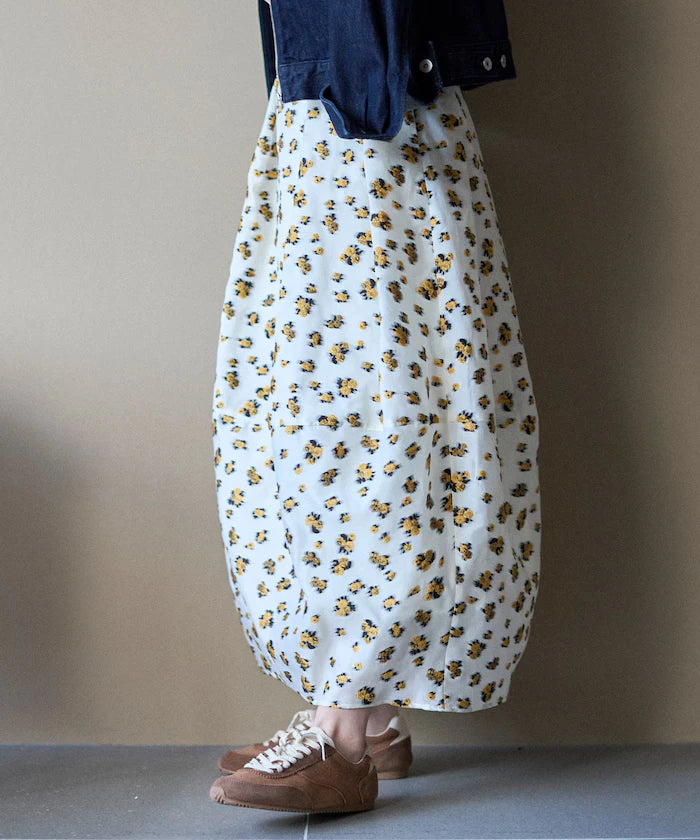 Flower Sheer Jacquard Cocoon Skirt