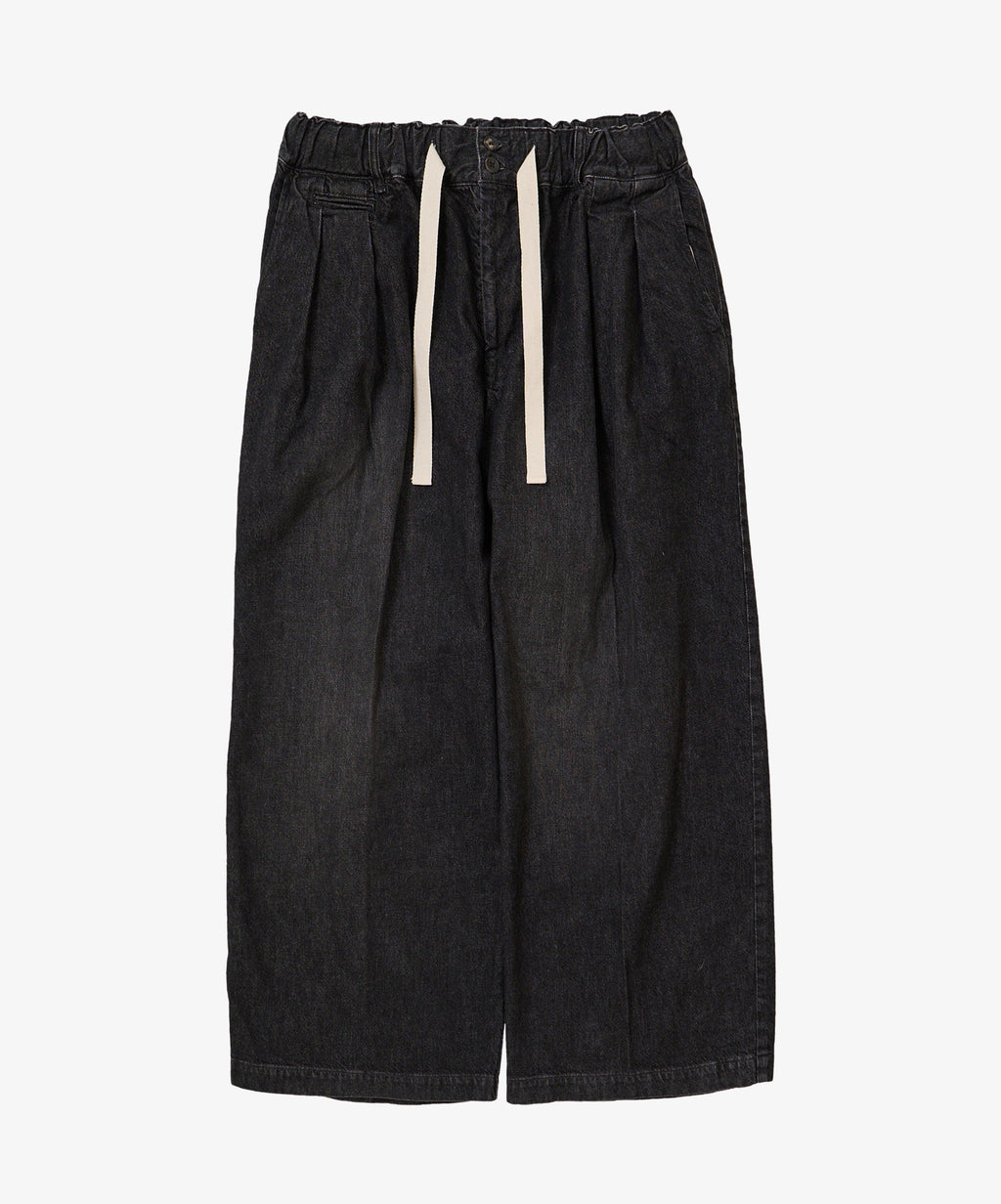 hakama pants black denim damaged