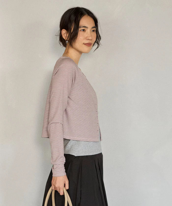 [February 12, 12:00 Release] Layered Set Top / Striped Cardigan & Camisole