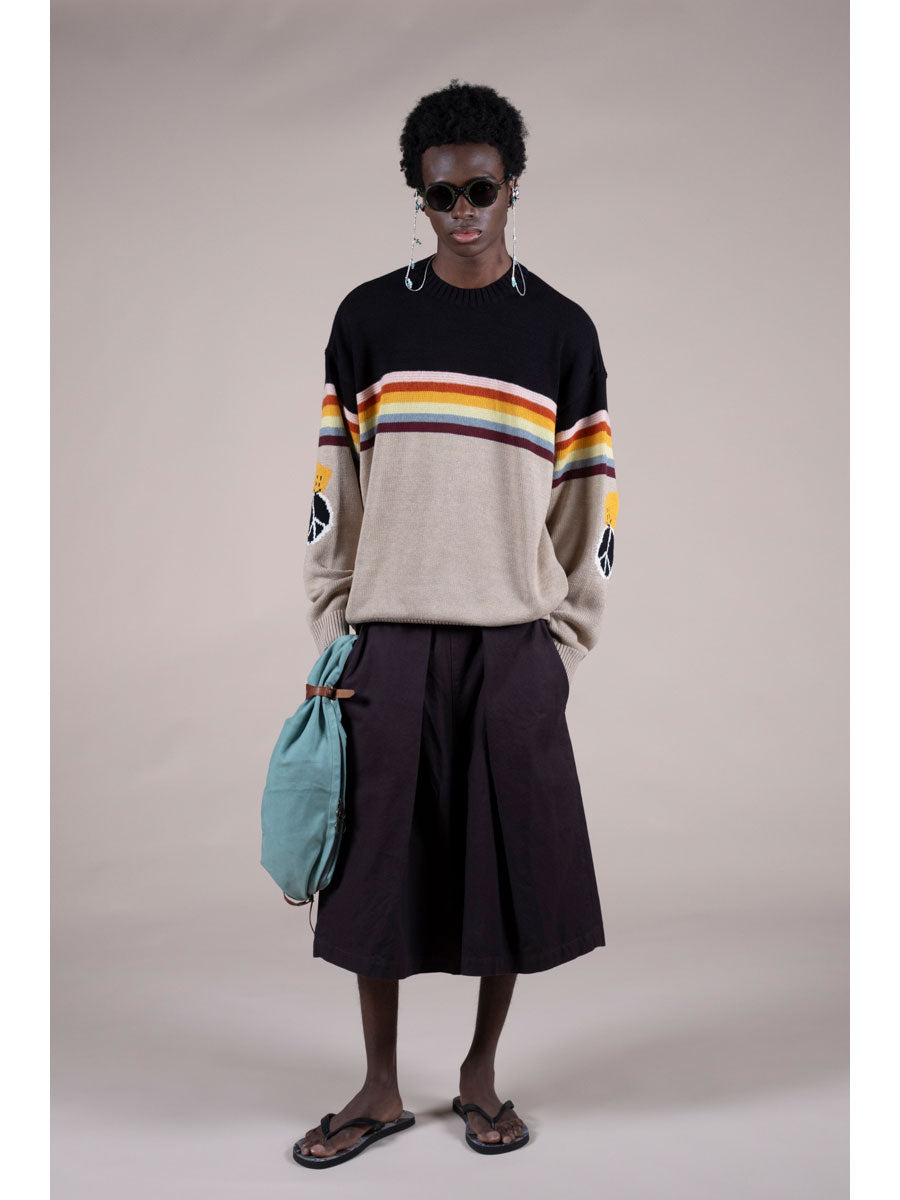 5G Cotton Knit RAINBOW & PECKISH RAINBOWY Crew...