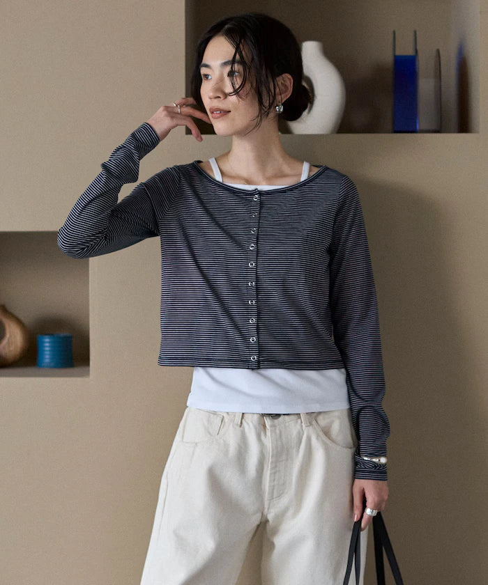 [February 12, 12:00 Release] Layered Set Top / Striped Cardigan & Camisole