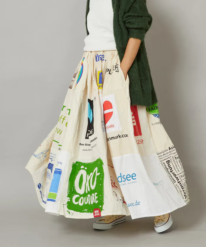 Vintage European Eco Bag Remake Skirt