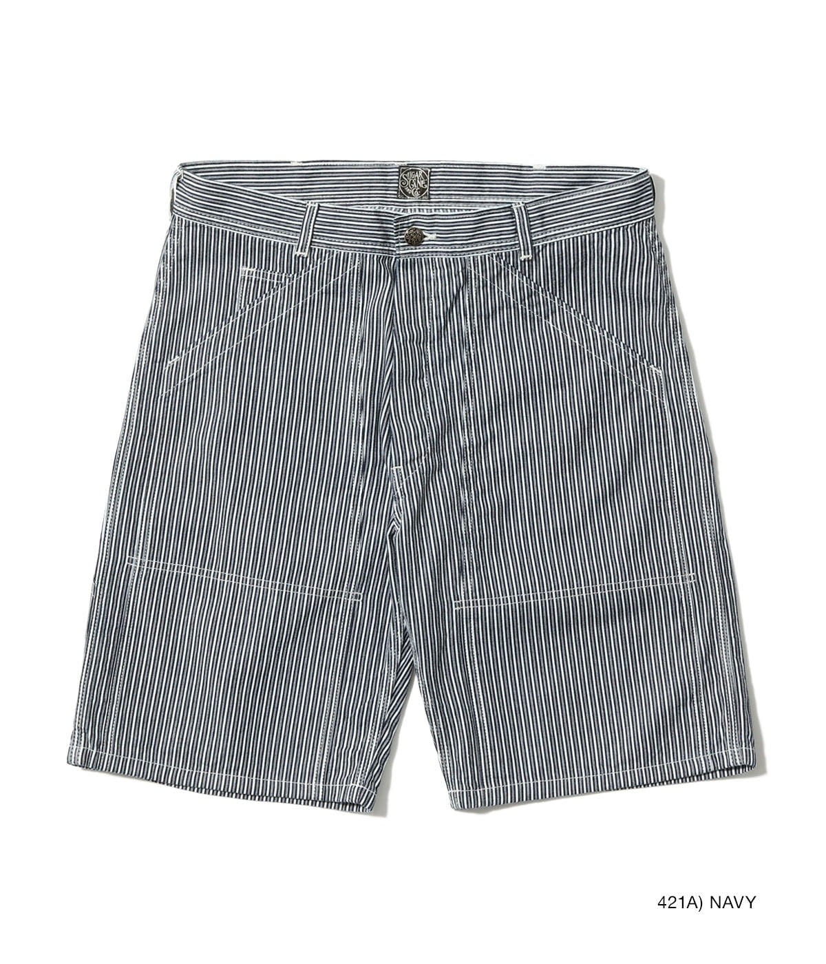 Fiction Romance 6oz. Indigo Stripe Double Knee Shorts