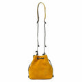 WATER PROOF SUEDE MINI DROW STRING SHOULDER/MUSTARD
